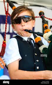 Child bagpipes hi-res stock photography and images