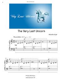 Very Last Unicorn Piano Sheet Music Solo First Page Sample Of A Composition Written For Piano Solo This Piece I Pretty Songs Piano Recital Piano Sheet Music