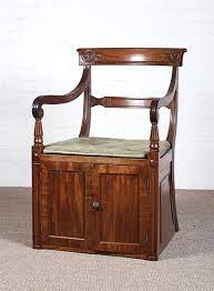 Ch 68 1 A Regency Mahogany Commode Armchair By Unknown Mossgreen Auctions Art Auctions Melbourne Georgian Furniture Armchair Classic Furniture