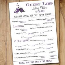 Discover expert tips from leading wedding planners to get your guest list right. Wedding Mad Lib Guest Libs Wedding Game From Paintthedaydesigns
