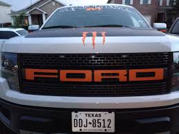 Fierce Orange Arlon Vinyl Wrap Accents On Jovan S White Ford Raptor Monster Logo Raptor Logo F 150 Logo Vinyl By Jerrydlittle Yahoo Ford Raptor Raptor Ford