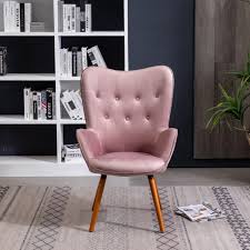 You often see them upholstered in leather and accented with matching nail head trim. Furnituremaxx Doarnin Contemporary Silky Velvet Tufted Button Back Accent Chair Mauve