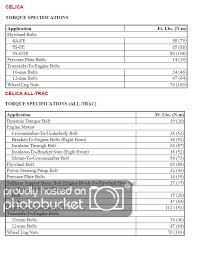 informative all torque specifications 6g celicas forums