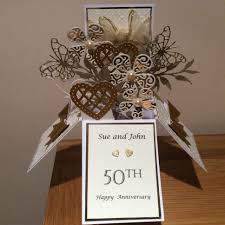 Here are several anniversary cards that you can make yourself. 50th Wedding Anniversary Card 50th Anniversary Cards Anniversary Cards Handmade Pop Up Cards
