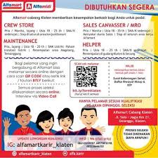 Cara melamar kerja di alfamart yang sebaiknya anda pahami. Info Lowongan Kerja Binangun Kulon Progo Dan Sekitarnya Alfamart Cabang Klaten Memberikan Kesempatan Berkarir Bagi Anda Untuk Posisi Crew Store Pria Wanita Usia 18 25 Thn Minimal Sma Smk Sederajat