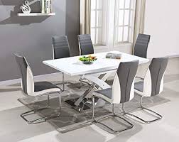 Bough brand new as a gift for a friend. Pescara Dining Table Set And 4 6 8 Upholstered Padded Grey And White Faux Leather Chairs By Furnitureone Table 6 Buy Online In United Arab Emirates At Desertcart Productid 47897337