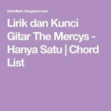 Lirik Dan Kunci Gitar The Mercys Hanya Satu Chord List Kunci Gitar Lirik Gitar
