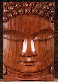 Our wooden statues are all carved by hand, mostly from teakwood. Large Wood Buddha Face Panel 39 124bw556 Hindu Gods Buddha Statues