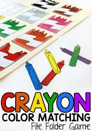 Learn colors, their names and relations with basic teaching materials such as color wheels and flash cards. Crayon Color Matching File Folder Game From Abcs To Acts