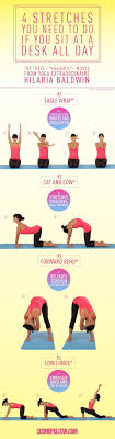 4 Stretches You Need To Do If You Sit At A Desk All Day Exercise Workout Yoga Fitness