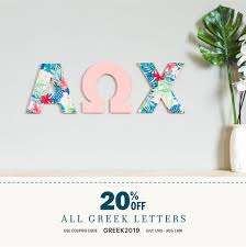 20 Off All Greek Letters Shop Now At Craftcuts Com Code Greek2019 Greek Letters Painted Wood Letters Greek Letters Design