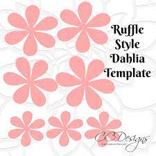 Ruffle Dahlia Style Small Flower Template Flower Template Paper Dahlia Paper Flowers Diy