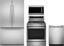 If you're moving into a new home, try pairing a kitchen suite with a washer and dryer bundle to. Kitchenaid 4 Piece Kitchen Package Stainless Steel Krfc300esskfgg500esskmhs120esskdfe104hps Grand Appliance And Tv
