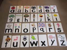 Here are four sets of picture cards for the alphabet. Set Of Alphabet Flash Cards Made With My Cricut And Various Cricut Cartridges Cricut Crafts Craft Projects For Kids Preschool Crafts