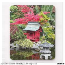 Japanese Botanical Garden Scene Mouse Pad Zazzle Com In 2021 Japanese Garden Japanese Garden Design Autumn Garden
