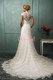 Vintage Lace Cap Sleeve V Neck A Line Wedding Dress Wedding Dresses Wedding Dresses Lace Wedding Dress Illusion Back