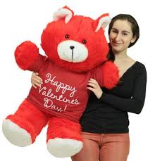 This is a 5 valentines day heart red toy teddy bear with plush heart ears price: Happy Valentines Day Giant Red 36 Inch Teddy Bear Soft Wears Removable T Shirt To Celebrate Vday Big Plush Personalized Giant Teddy Bears Custom Stuffed Animals