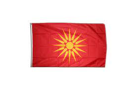 Die heutige flagge nordmazedoniens wurde 1995 angenommen, nachdem das benachbarte griechenland gegen die verwendung des sterns von vergina in der flagge von 1992 protest eingelegt hatte. Flagge Fahne Mazedonien Alt 1992 1995 Gunstig Kaufen Vendita Bandiere It