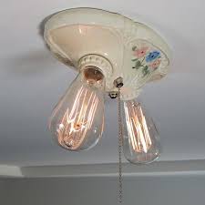 Flush Mount Porcelain Ceiling Light Fixture With Pull Chain Ceiling Light Fixtures Light Fixtures Ceiling Lights