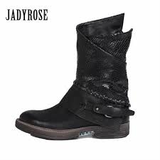 Jady Rose Black Autumn Winter Women Ankle Boots Genuine
