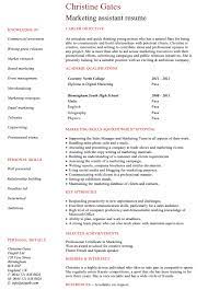 Marketing Assistant Cv Marketing Resume Job Resume Template Resume
