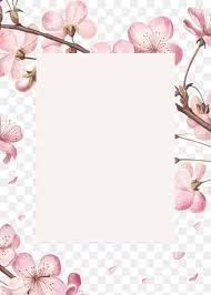 Rectangular Pink Cherry Blossom Flower Bouquet Border Frame On Transparent Bac In 2020 Paper Background Design Heart Pattern Background Paper Texture Background Design