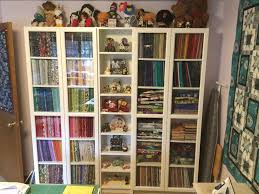 Fabric Storage Using Ikea Billy Shelves And Comic Book Boards To Wrap The Fabric Fabric Storage Ikea Billy Comic Book Board
