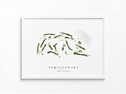 Portstewart Strand Ireland Golf Course Map Golfer Decor Etsy Ireland Golf Courses Golf Courses Decor Gifts