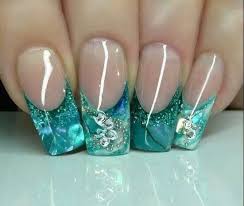 Under The Sea Nails Gorgeous Aqua Color And Designs Opal Nails Unique Nails Nail Designs
