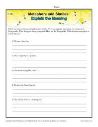 Your Student Is Asked To Explain The Meanings Of These Metaphors And Similes In This Worksheet Similes And Metaphors Simile Worksheet Simile