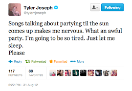 A Collection Of Amazing Tweets From The Boys Of Twenty One Pilots Twenty One Pilot Memes One Pilots Twenty One Pilots Quotes