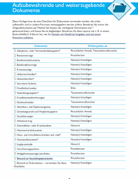 Zudem können sie ihre kommunikation mit der wgv auf papierlos umstellen. Checkliste Fur Aufzubewahrende Und Weiterzugebende Dokumente