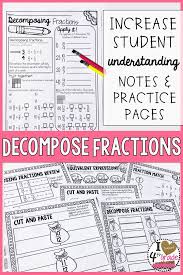 Decompose Fractions Ccss 4 Nf B 3b Fractions Worksheets Fractions Math Fractions
