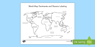 This map shows a combination of political and physical features. Blank World Map Continents And Oceans Labeling Activity
