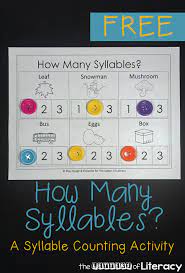 How Many Syllables A Syllable Counting Printable Pack