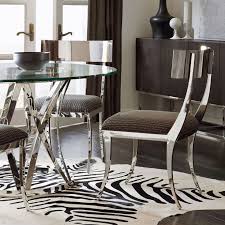 63 modern dining table chrome finish wood tabletop 4 four six 6 seating, white. Bernhardt Interiors Gustav Metal Side Chair Argent Round Dining Table Mirror Polished Modern Round Dining Room Round Dining Table Contemporary Dining Table