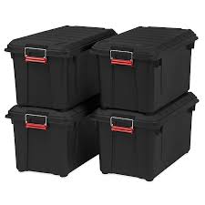 Shoe storage, ohuhu ultra large shoe organizer, heavy duty 6 pack plastic storage bins, shoe boxes clear stackable, shoe case drawer type front opening for closet and entryway fit up to us size 14. Iris Store It All 21 8 Gallon Heavy Duty Storage Tote Set Of 4 Bed Bath Beyond