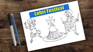 Happy Lohri Drawing For Kids How To Draw Drawing Scenery