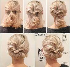 Hair Hairstyle Coiffure On Upstyle Hairstyle Bridesmaids Bridesmaid Lowbun Bridesmaid Hair Updo Short Hair Updo Short Hair Prom Updos