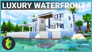 2158 sq ft, 4 bedrooms & 3.5 bathrooms. 300 000 Luxury Waterfront Home The Sims 4 House Building Youtube