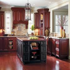 The natural rich deep color of cherry cabinets make way for a lot of possibilities in terms of design. China Free Design L Shape Wooden Kitchen Cabinet Furniture Designs Modern Red Cherry Color Solid Wood Kitchen Cabinets Photos Pictures Made In China Com