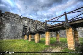 It was designed by the spanish. Bridge Entance Castillo De San Marcos Fort St Augustine Fl Royal Stock Photo