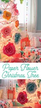 Easily make your own giant paper poinsettia flowers for holiday decor. Paper Flower Christmas Tree The Craft Patch