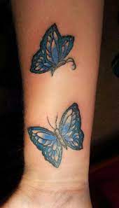 Blue rose and butterfly tattoos; Blue Butterfly Tattoo By Mustang Inky On Deviantart