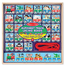 Shop for more baby activity & interactive baby toys available online at . Alphabet Train Lacing Beads Melissa Doug