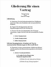 Eine vorlage für ein handout (grundregel: Gliederung Fur Einen Vortrag Word