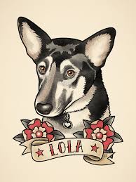 Pet Portrait Retrocrix Tattoo Dog Portrait Dog Tattoo Pet Illustration Traditional Tattoo Style Traditional Tattoo Dog Dog Portrait Tattoo Dog Tattoos