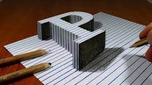 Center it on the page, so there is room to draw the rest of the box.< Draw A Letter P On Line Paper 3d Trick Art Youtube