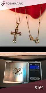 18k Real Saudi Gold Cross Necklace