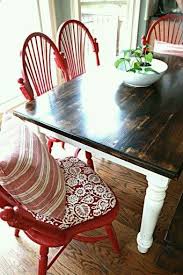Dark Stain Top Blue Or Charcoal Legs For Rec Room Dining Table Chairs Decor Diy Kitchen Table